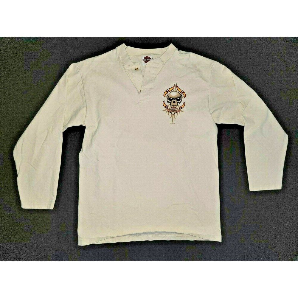 2005 Harley Davidsonβ Men's Tan Long Sleeve Sz Large T-Shirt Tucson Arizona